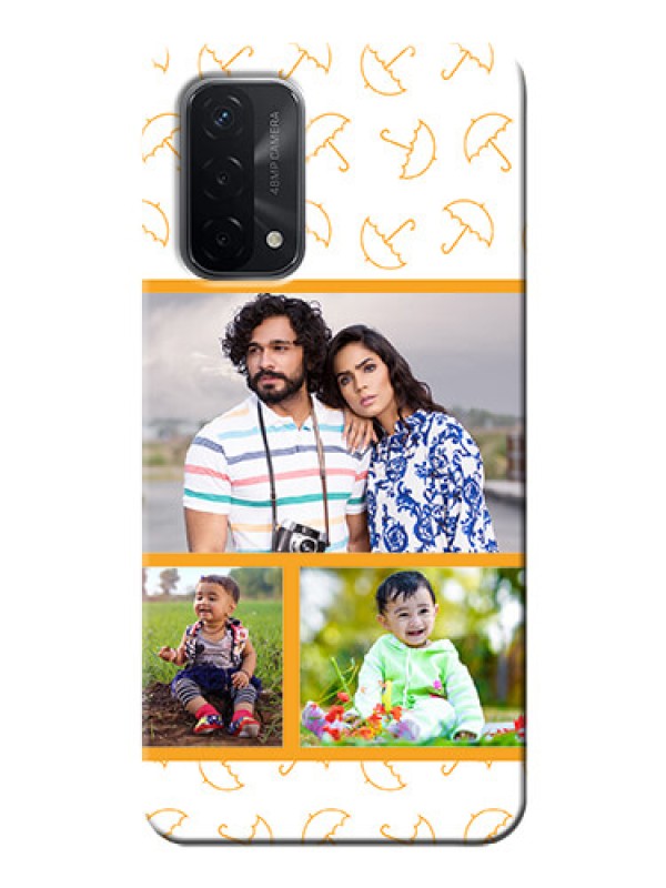 Custom Oppo A74 5G Personalised Phone Cases: Yellow Pattern Design