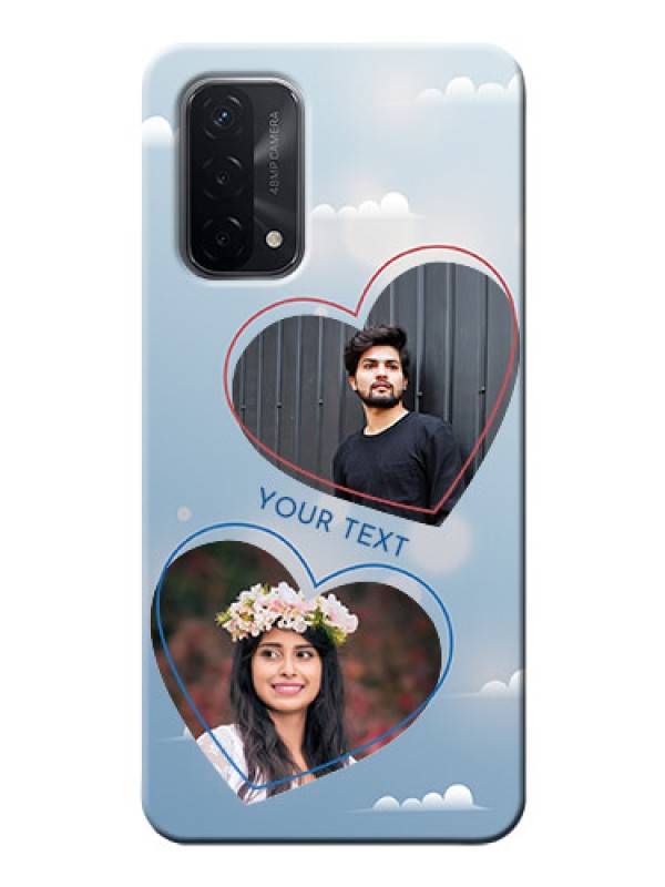 Custom Oppo A74 5G Phone Cases: Blue Color Couple Design 