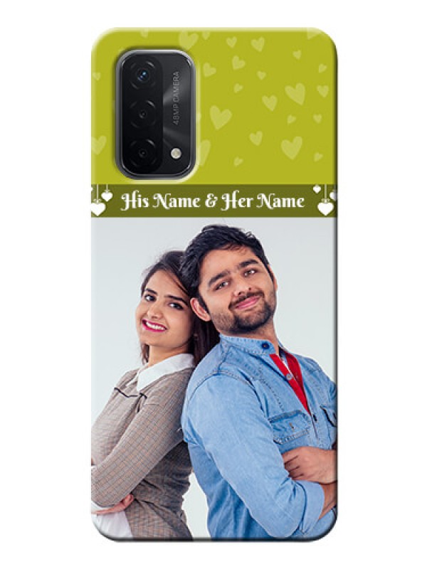 Custom Oppo A74 5G custom mobile covers: You & Me Heart Design