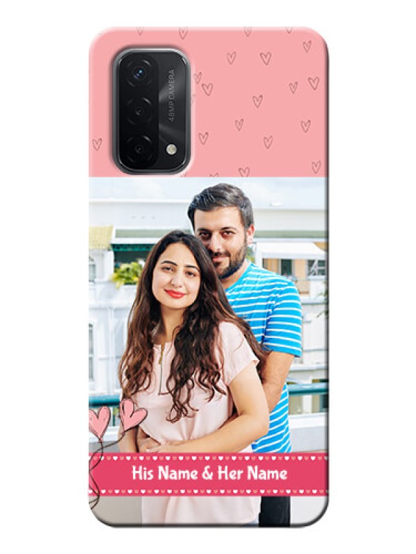 Custom Oppo A74 5G phone back covers: Love Design Peach Color