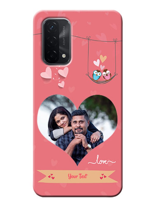 Custom Oppo A74 5G custom phone covers: Peach Color Love Design 