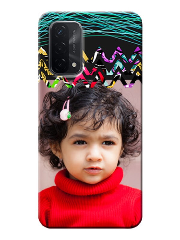 Custom Oppo A74 5G personalized phone covers: Neon Abstract Design