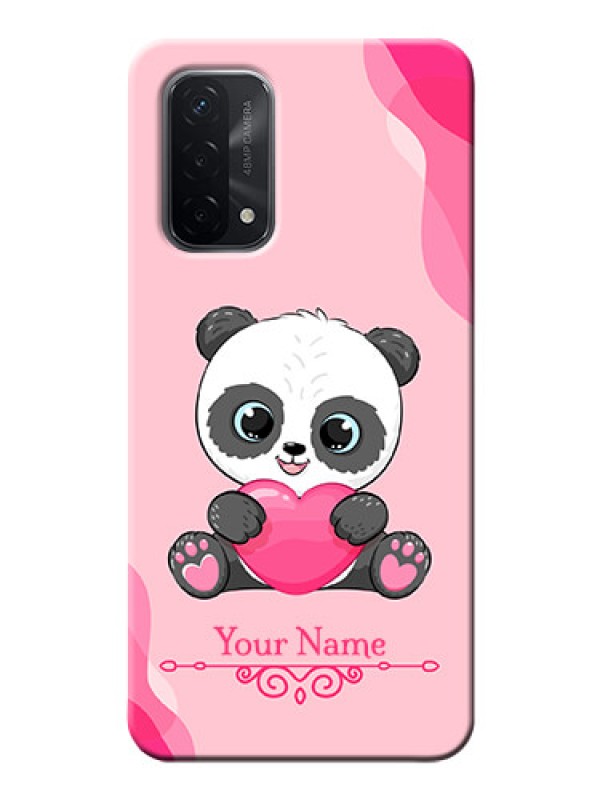 Custom Oppo A74 5G Mobile Back Covers: Cute Panda Design