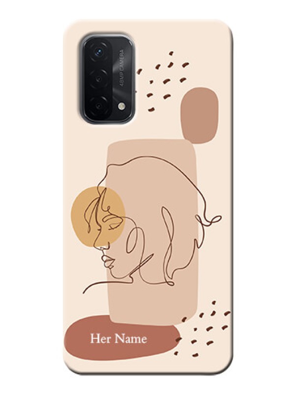 Custom Oppo A74 5G Custom Phone Covers: Calm Woman line art Design
