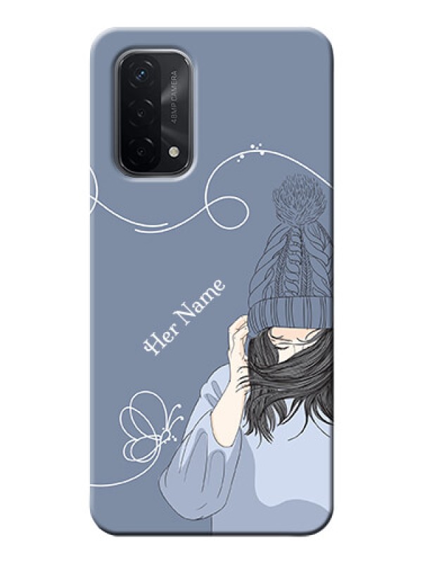 Custom Oppo A74 5G Custom Mobile Case with Girl in winter outfit Design