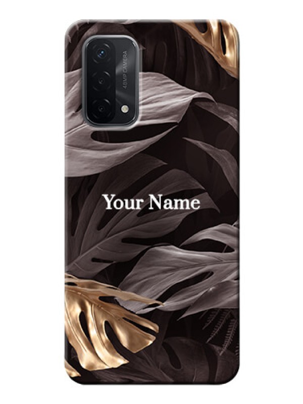 Custom Oppo A74 5G Mobile Back Covers: Wild Leaves digital paint Design