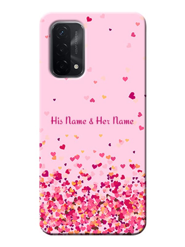 Custom Oppo A74 5G Phone Back Covers: Floating Hearts Design