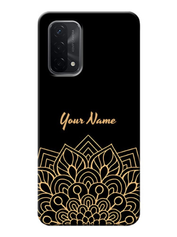 Custom Oppo A74 5G Back Covers: Golden mandala Design