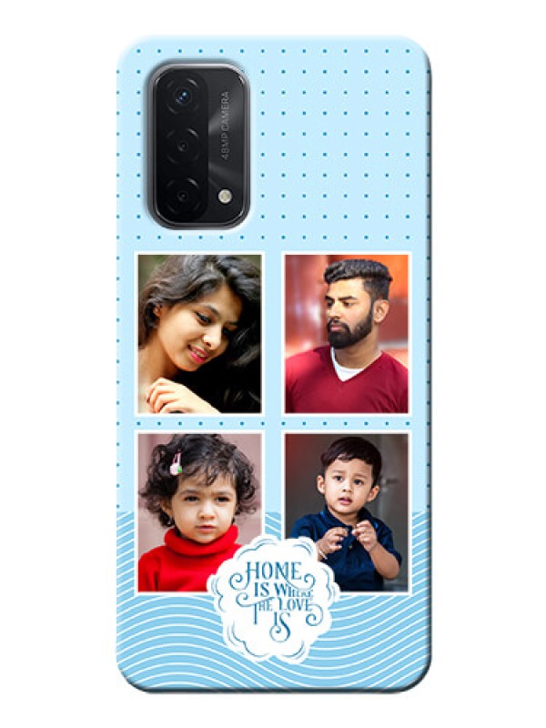 Custom Oppo A74 5G Custom Phone Covers: Cute love quote with 4 pic upload Design