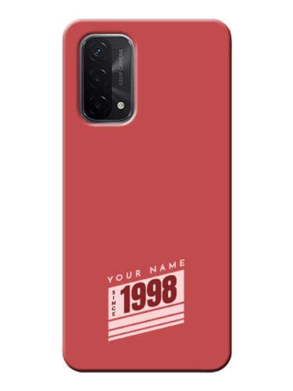 Custom Oppo A74 5G Phone Back Covers: Red custom year of birth Design