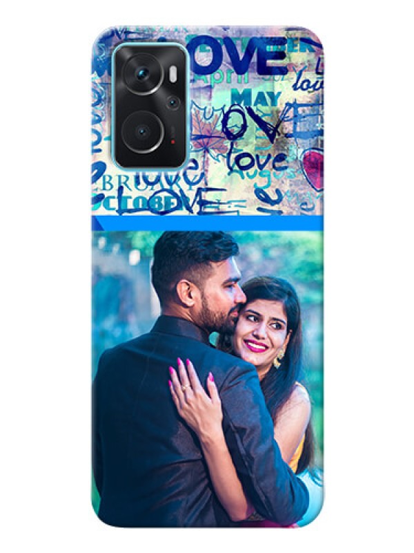 Custom Oppo A76 Mobile Covers Online: Colorful Love Design