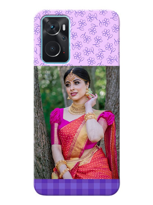 Custom Oppo A76 Mobile Cases: Purple Floral Design
