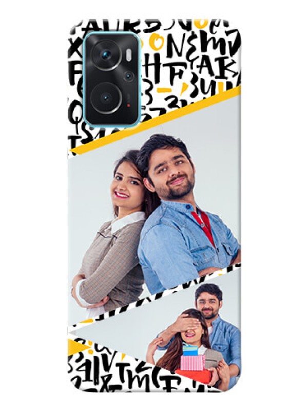 Custom Oppo A76 Phone Back Covers: Letters Pattern Design
