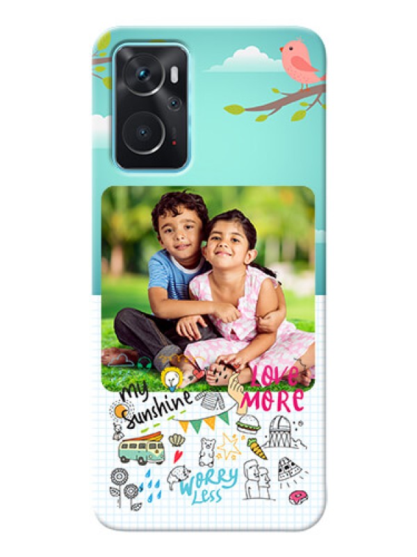 Custom Oppo A76 phone cases online: Doodle love Design