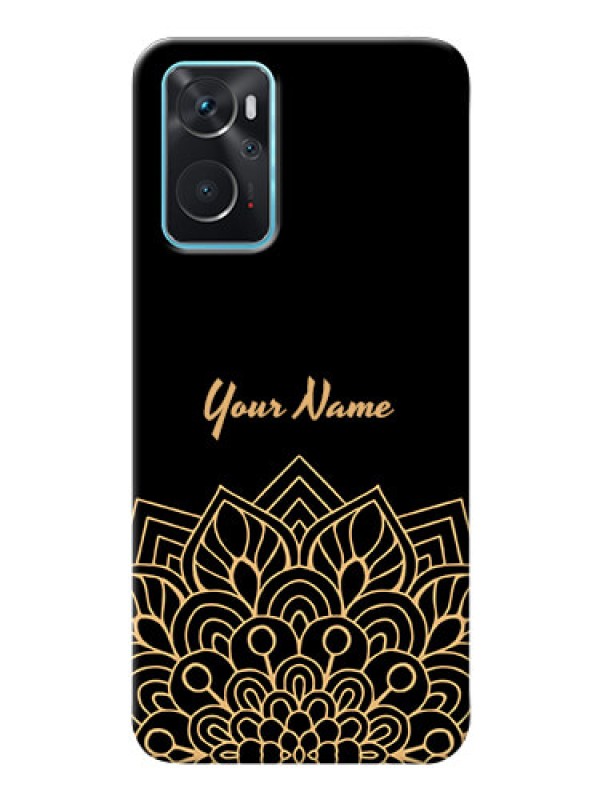 Custom Oppo A76 Back Covers: Golden mandala Design