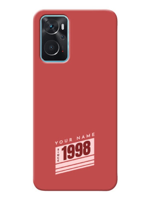Custom Oppo A76 Phone Back Covers: Red custom year of birth Design