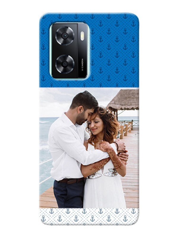 Custom Oppo A77 4G Mobile Phone Covers: Blue Anchors Design