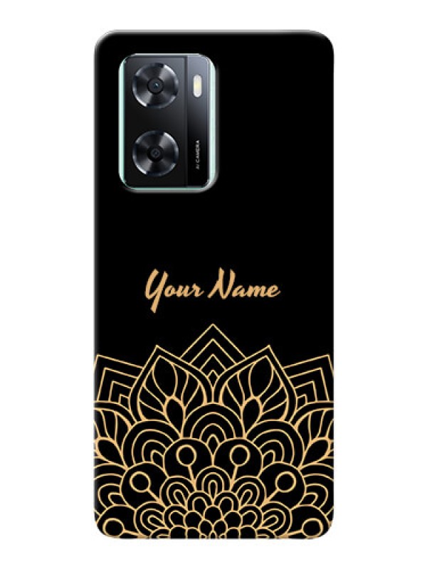 Custom Oppo A77 4G Back Covers: Golden mandala Design