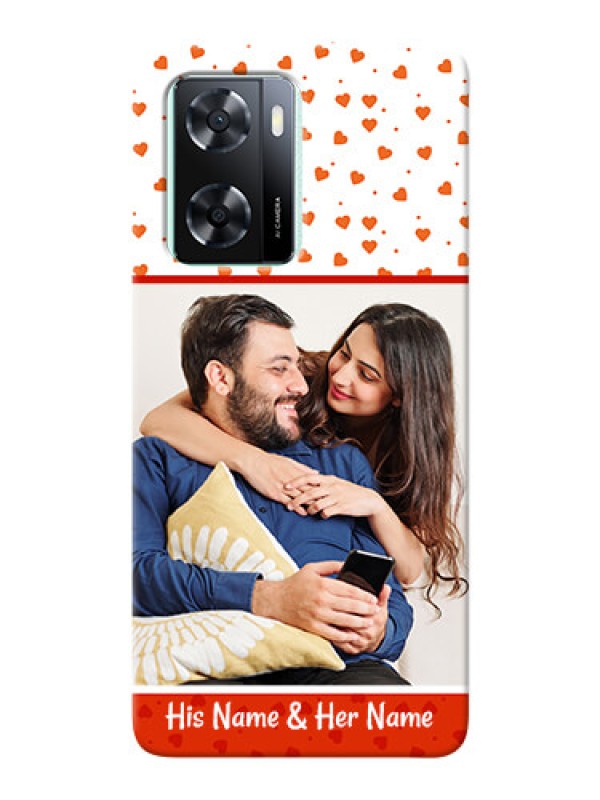 Custom Oppo A77s Phone Back Covers: Orange Love Symbol Design