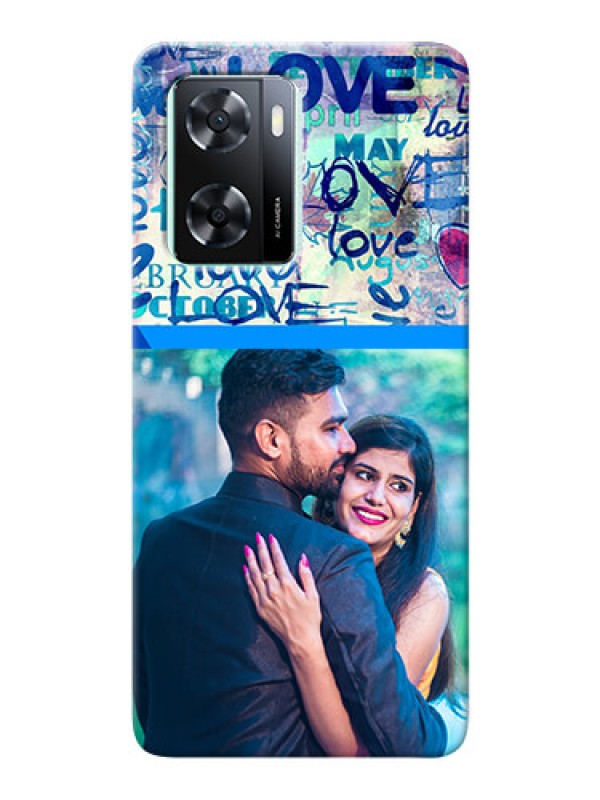 Custom Oppo A77s Mobile Covers Online: Colorful Love Design