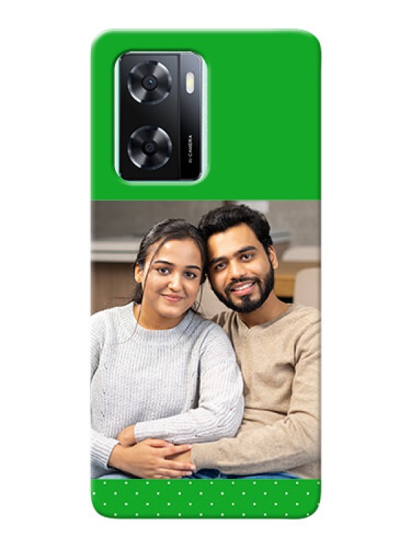 Custom Oppo A77s Personalised mobile covers: Green Pattern Design