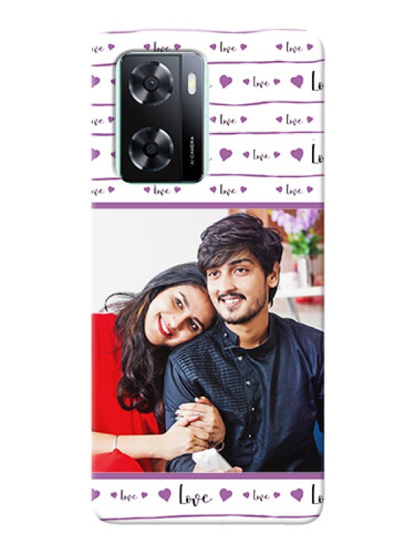 Custom Oppo A77s Mobile Back Covers: Couples Heart Design