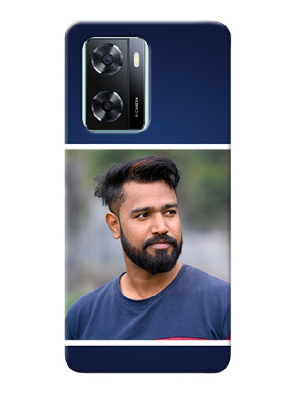 Custom Oppo A77s Mobile Cases: Simple Royal Blue Design