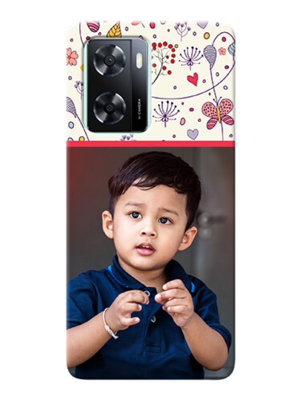 Custom Oppo A77s phone back covers: Premium Floral Design