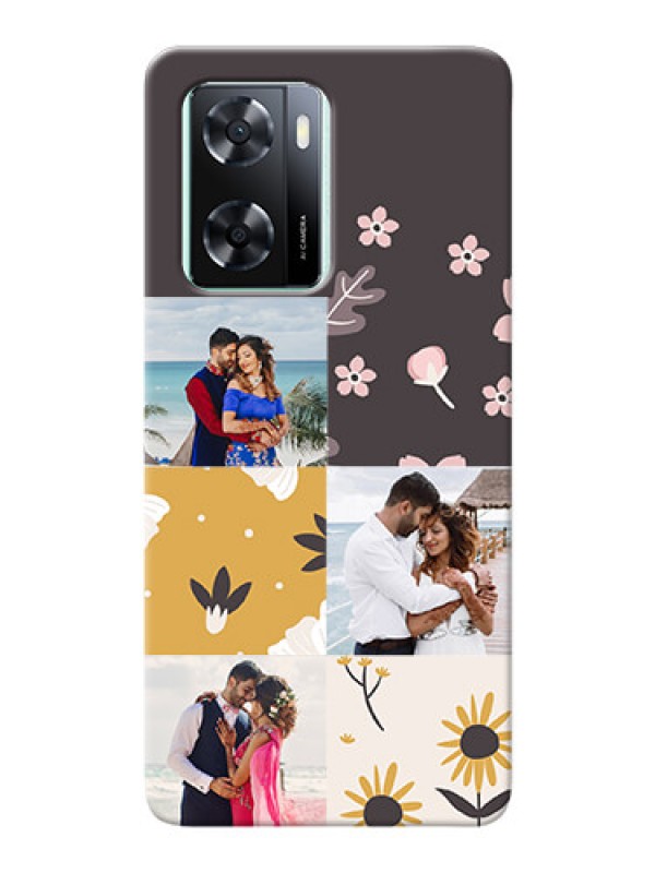 Custom Oppo A77s phone cases online: 3 Images with Floral Design