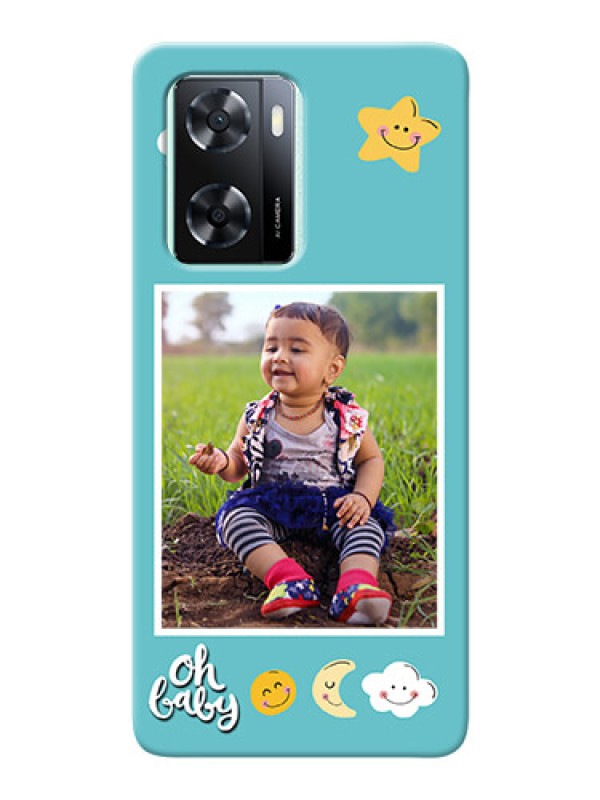 Custom Oppo A77s Personalised Phone Cases: Smiley Kids Stars Design