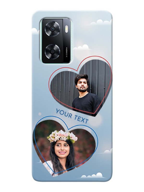 Custom Oppo A77s Phone Cases: Blue Color Couple Design 