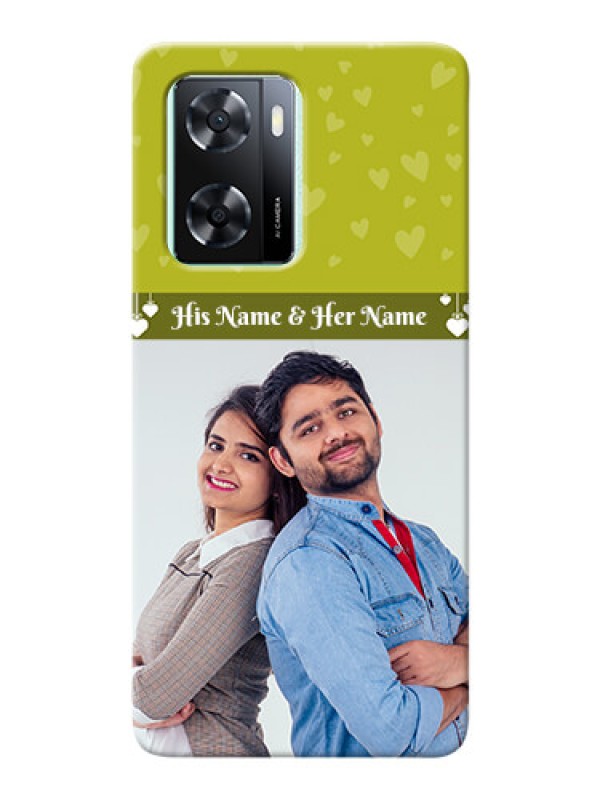 Custom Oppo A77s custom mobile covers: You & Me Heart Design