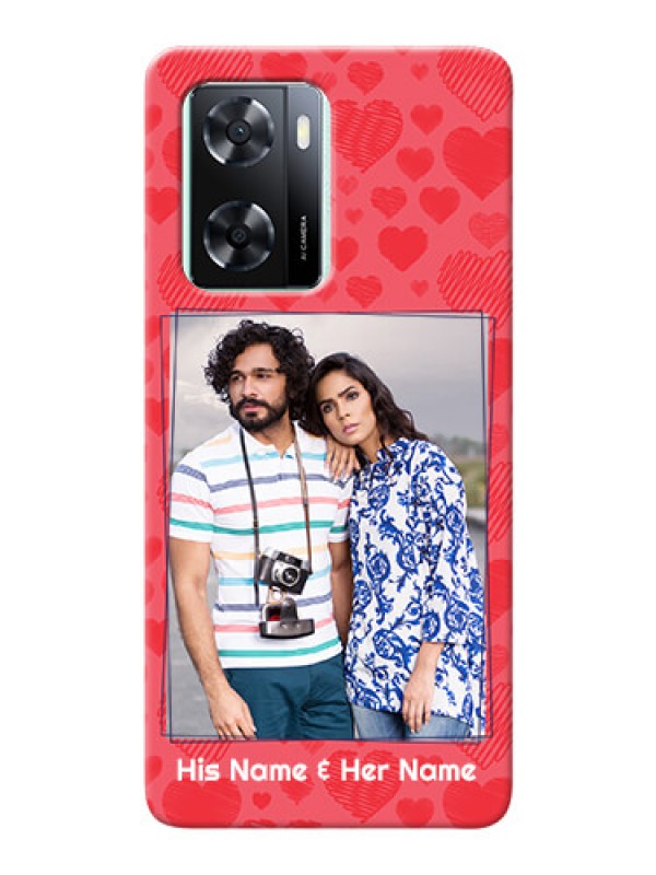 Custom Oppo A77s Mobile Back Covers: with Red Heart Symbols Design