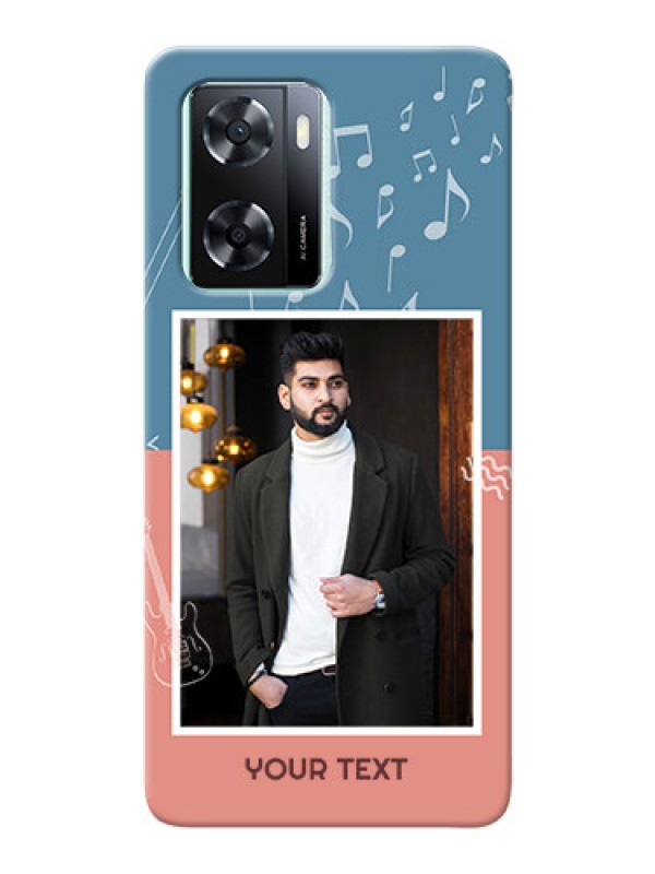 Custom Oppo A77s Phone Back Covers with Color Musical Note Design