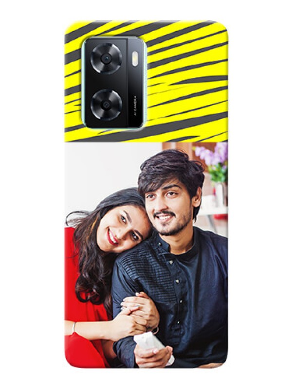 Custom Oppo A77s Personalised mobile covers: Yellow Abstract Design