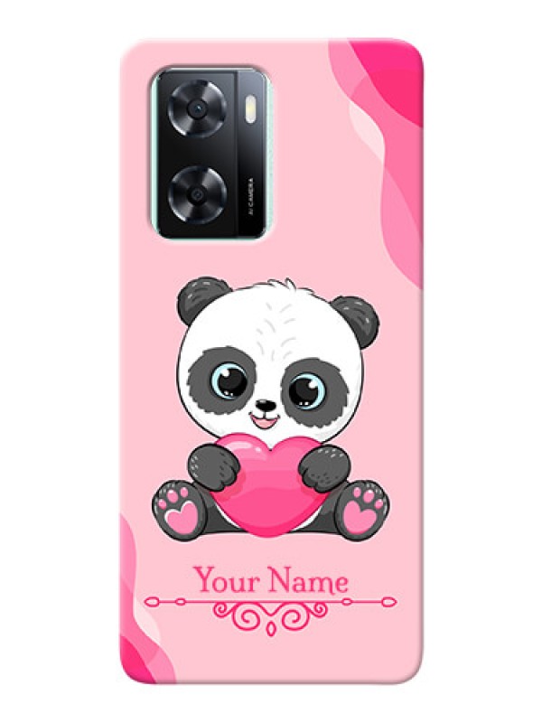 Custom Oppo A77S Mobile Back Covers: Cute Panda Design