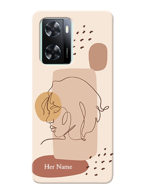 Custom Oppo A77S Custom Phone Covers: Calm Woman line art Design