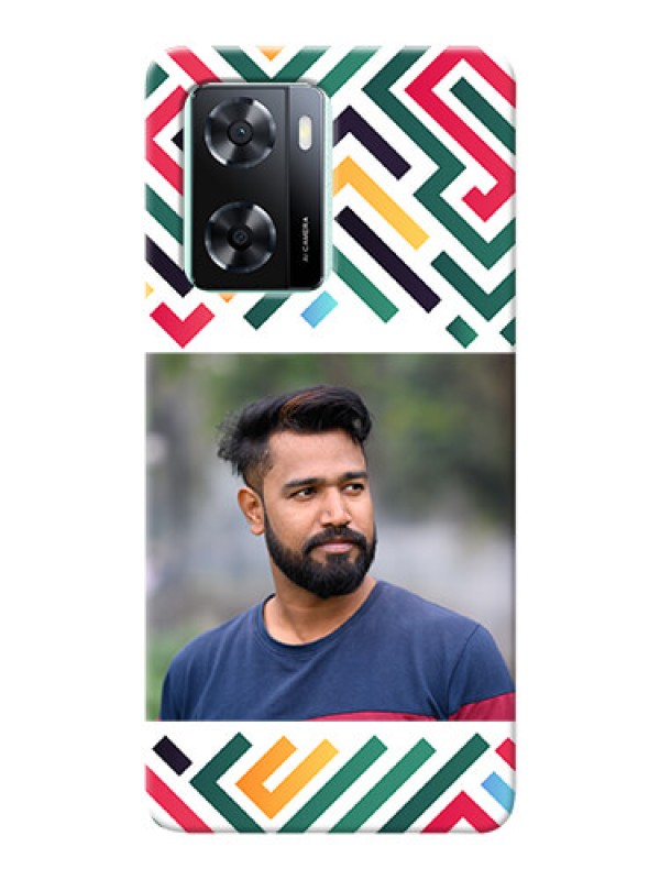 Custom Oppo A77S Custom Mobile Case with Colorful Maze Pattern Design