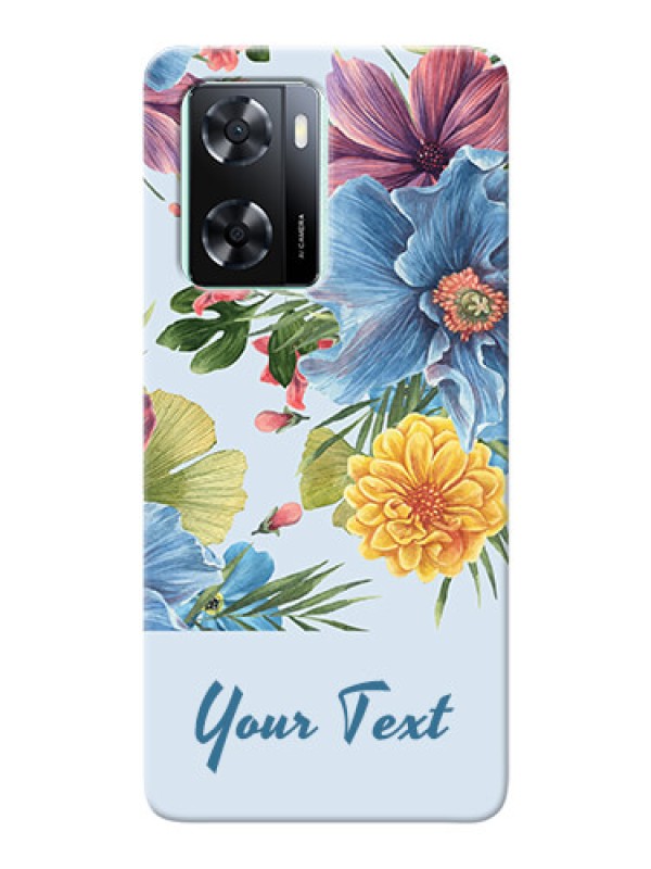 Custom Oppo A77S Custom Phone Cases: Stunning Watercolored Flowers Painting Design