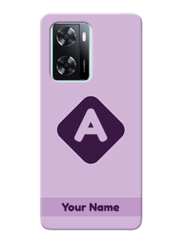 Custom Oppo A77S Custom Mobile Case with Custom Letter in curved badge Design
