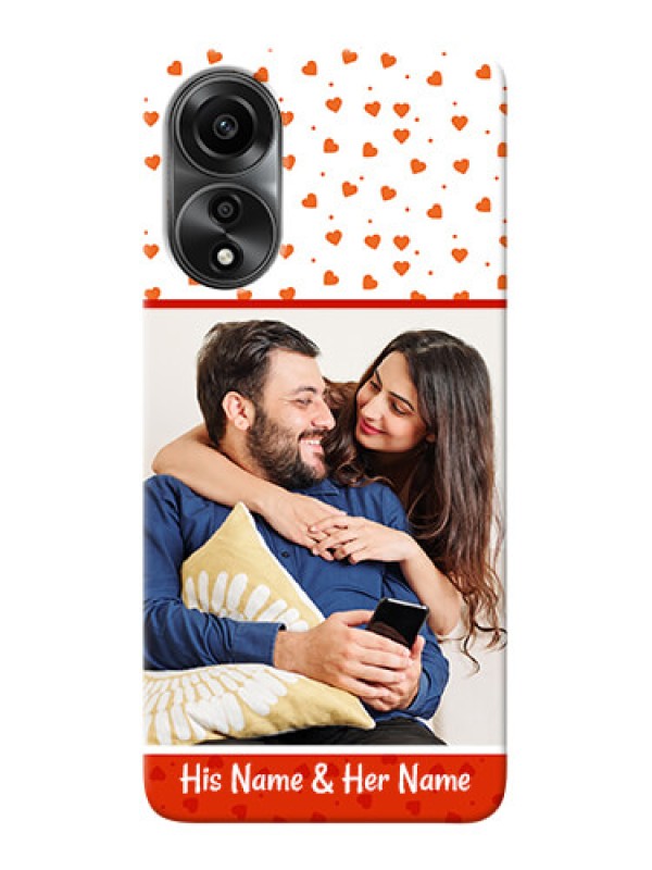 Custom Oppo A78 4G Phone Back Covers: Orange Love Symbol Design
