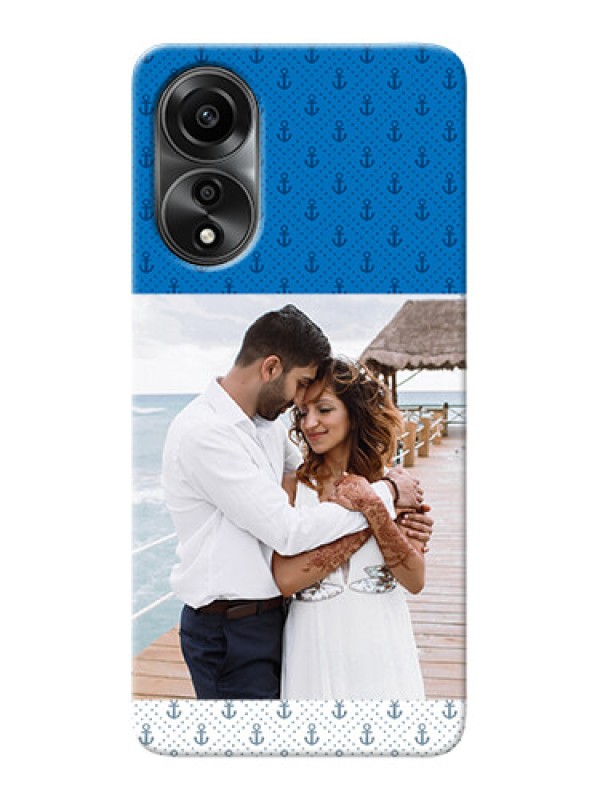 Custom Oppo A78 4G Mobile Phone Covers: Blue Anchors Design