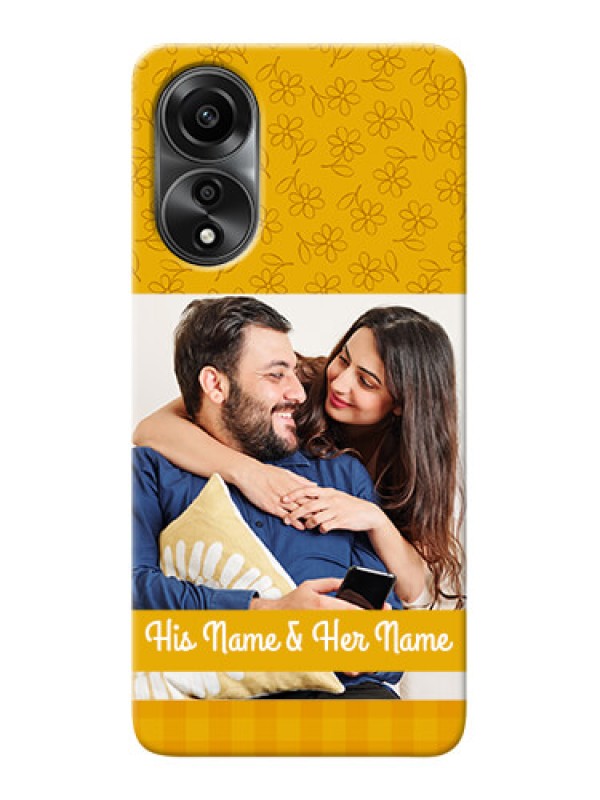 Custom Oppo A78 4G mobile phone covers: Yellow Floral Design
