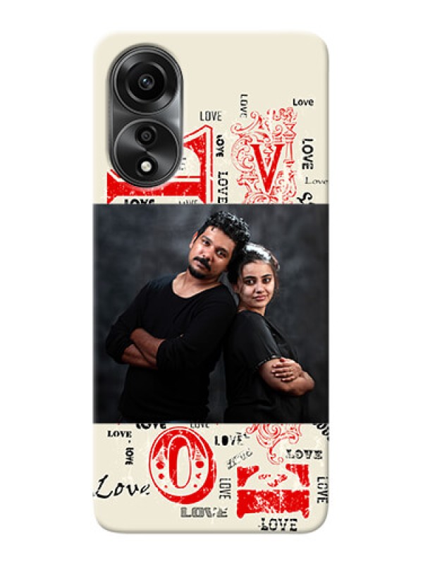 Custom Oppo A78 4G mobile cases online: Trendy Love Design Case