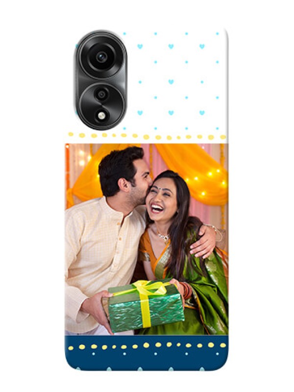 Custom Oppo A78 4G Phone Covers: White and Blue Abstract Design