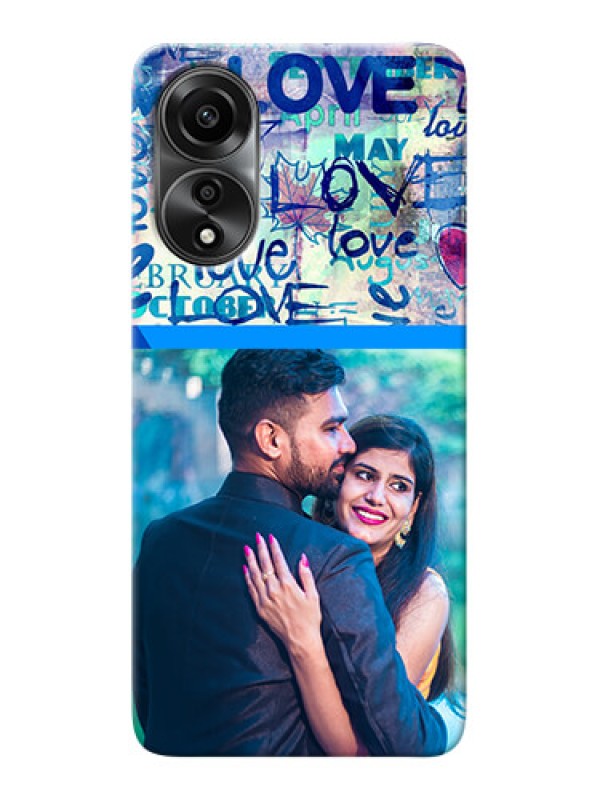 Custom Oppo A78 4G Mobile Covers Online: Colorful Love Design