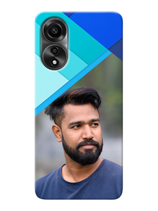 Custom Oppo A78 4G Phone Cases Online: Blue Abstract Cover Design