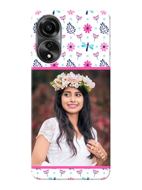 Custom Oppo A78 4G Mobile Covers: Colorful Flower Design