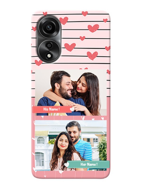 Custom Oppo A78 4G custom mobile covers: Photo with Heart Design