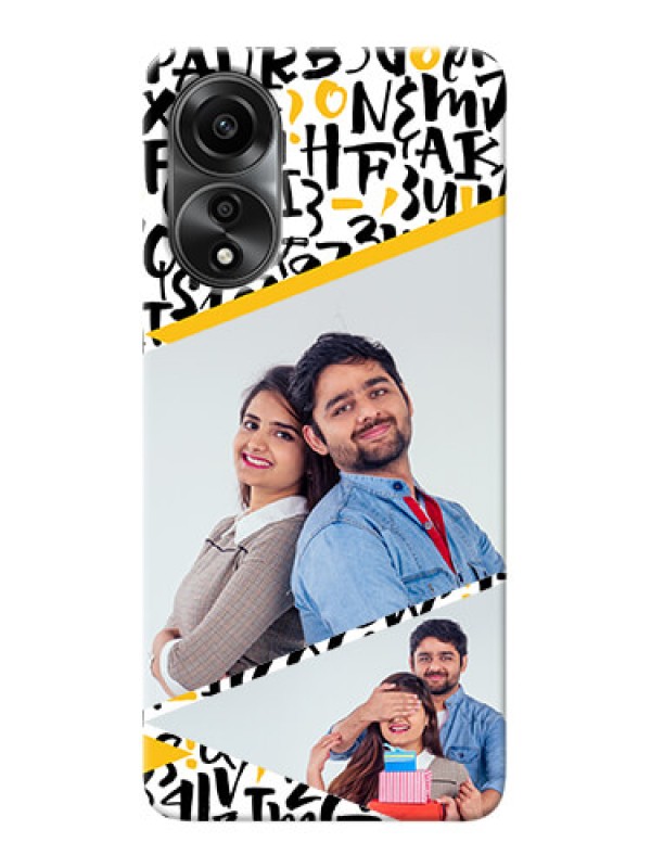 Custom Oppo A78 4G Phone Back Covers: Letters Pattern Design